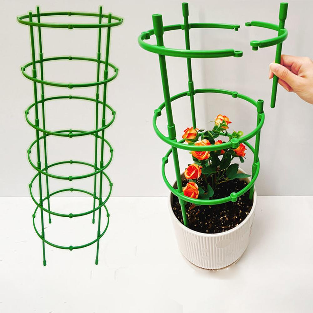 Florist Supp - トマトケージ、トレリス、プラスチック製支柱、つる性植物用ブラケット、鉢植えの花用支柱、積み重ね可能なトマトタワー、植物ケージ