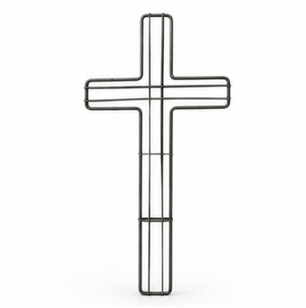 Wreath Form Wire - 5個入り、十字架模様のワイヤーフレーム。DIY用のイースター、クリスマス、ハロウィーン、宗教的な教会装飾、リース作りに最適な鉄製の花輪型。