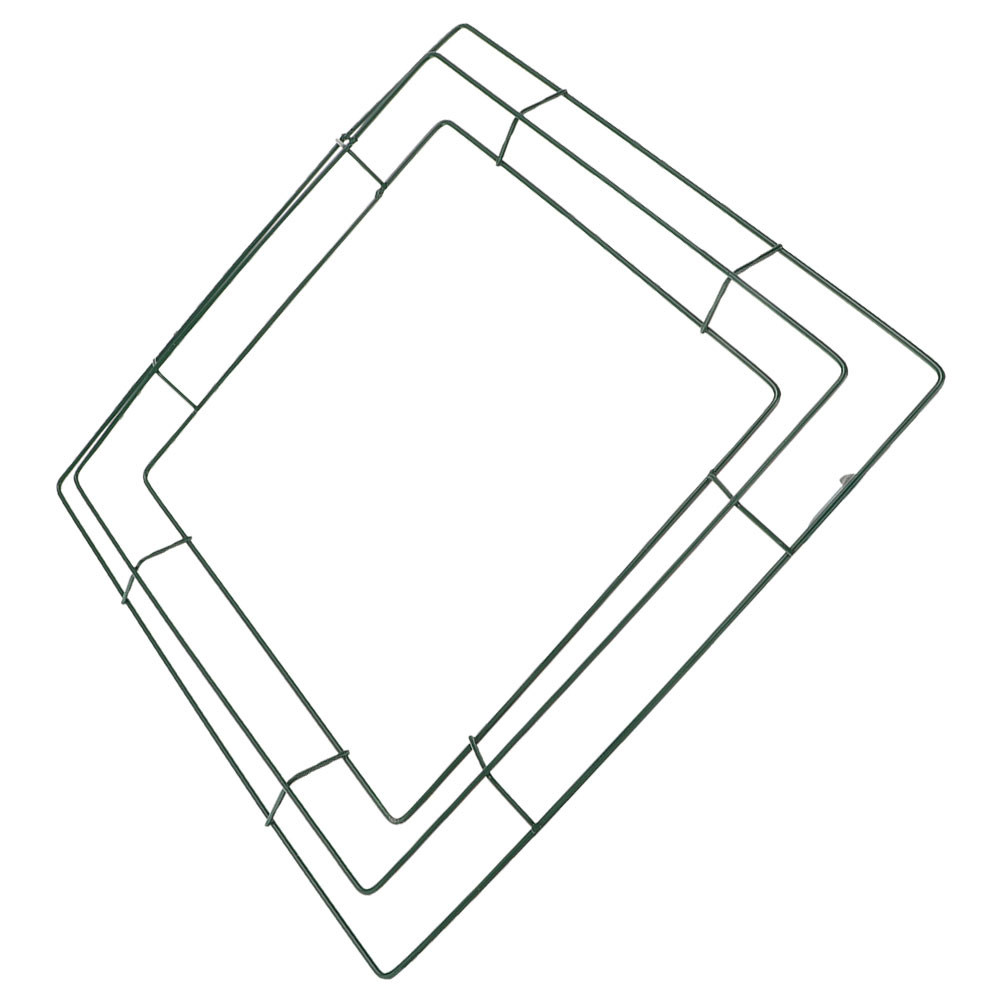 正方形の金属製ワイヤーフレーム（35x35cm）。DIYの花 - Wreath Form Wire のレビューと価格