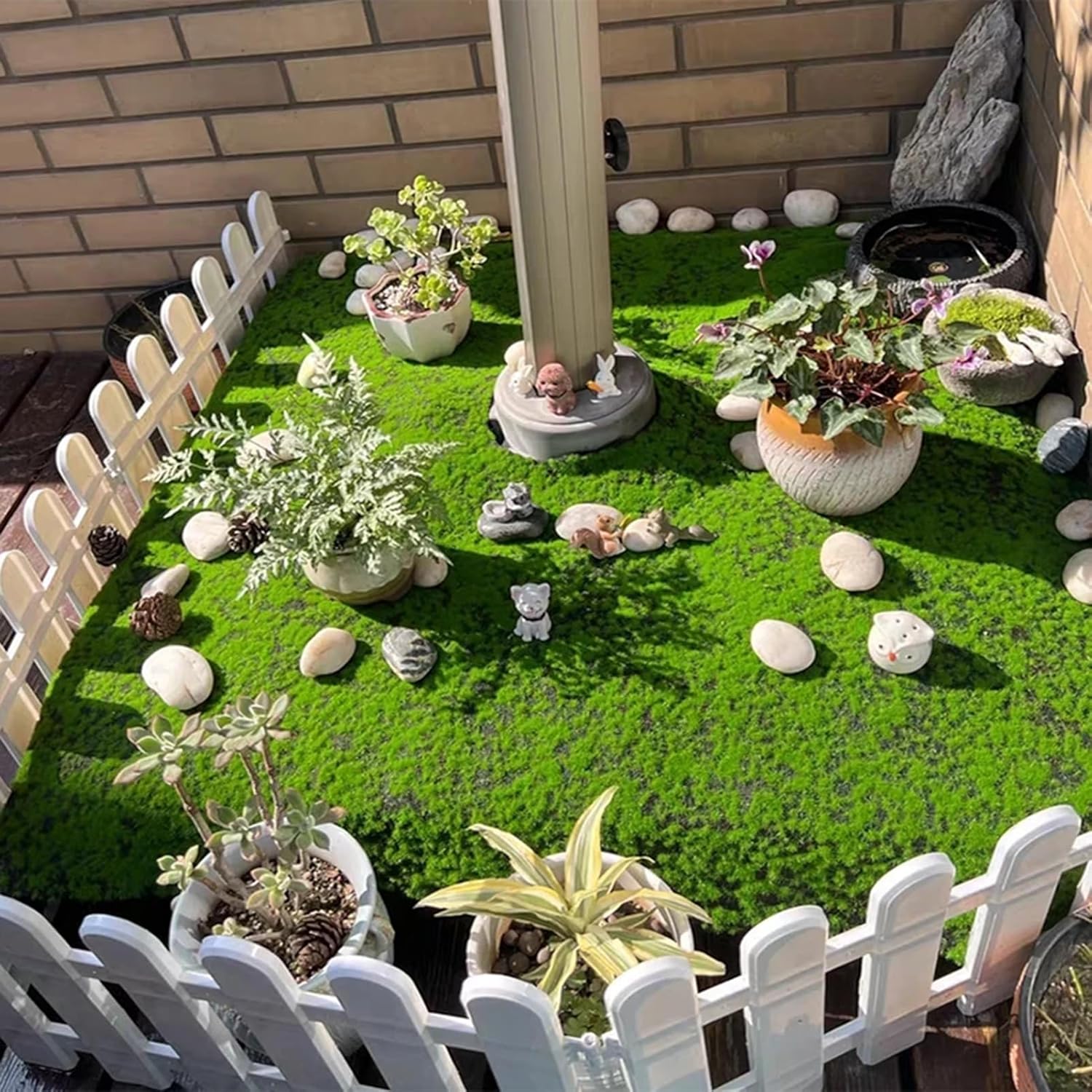 人工芝マット フェイクグラス ラグ DIY 合成芝生 ランド - Preserved Moss Sheet のレビューと価格