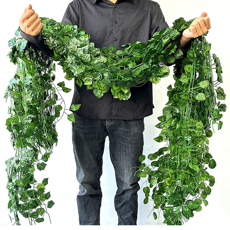 2.1 メートルグリーンアイビーリーフぶら下げつる人工花輪シ - Preserved Moss Sheet のレビューと価格