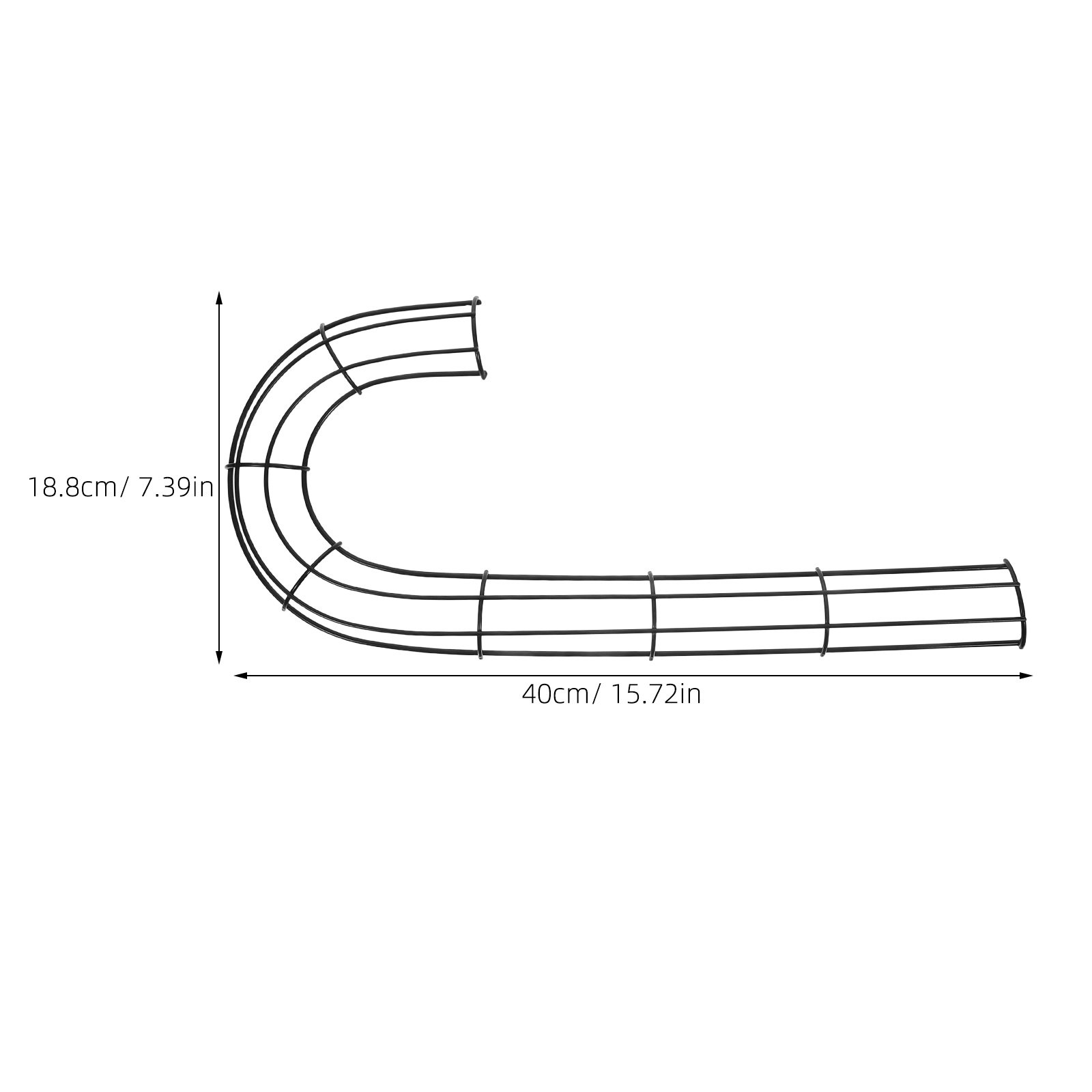 クリスマス用J字型リース型枠2個。丈夫な鉄製で、キャンディケ - Wreath Form Wire のレビューと価格