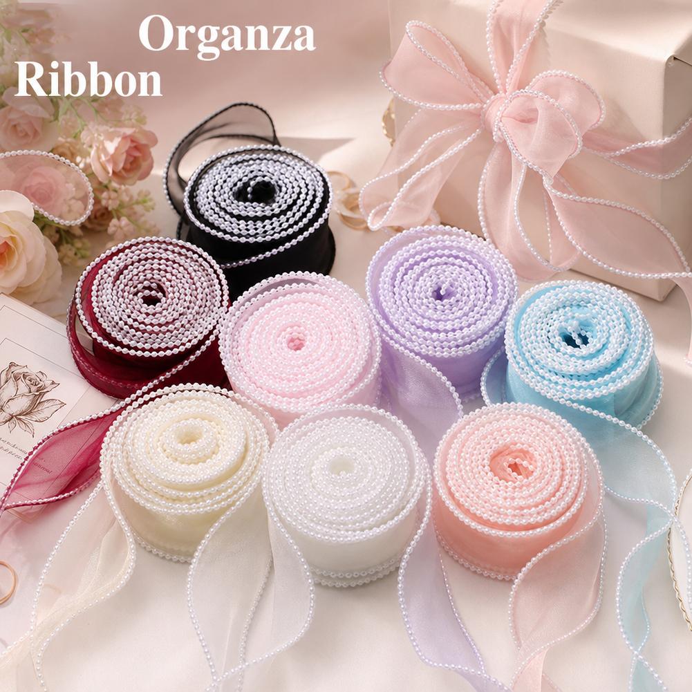 5ヤード/ロール 4cm パールフィッシュテールオーガンザリ - Ribbon Organza Roll のレビューと価格