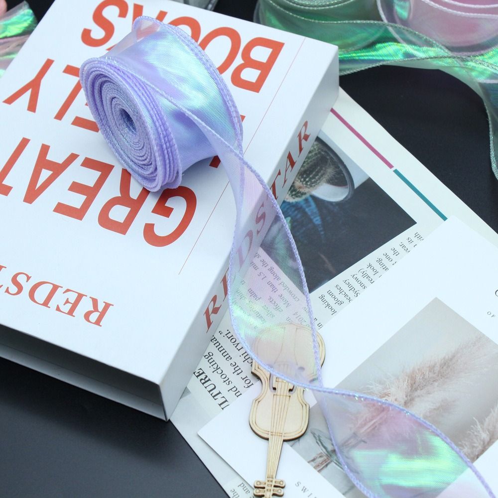 40mm幅、10ヤード巻きのサテンリボン、メッシュ生地、レー - Ribbon Organza Roll のレビューと価格