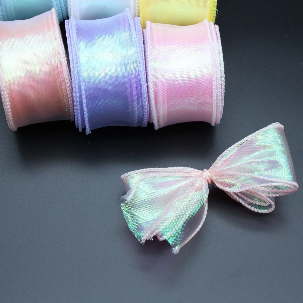 40mm幅、10ヤード巻きのサテンリボン、メッシュ生地、レー - Ribbon Organza Roll のレビューと価格