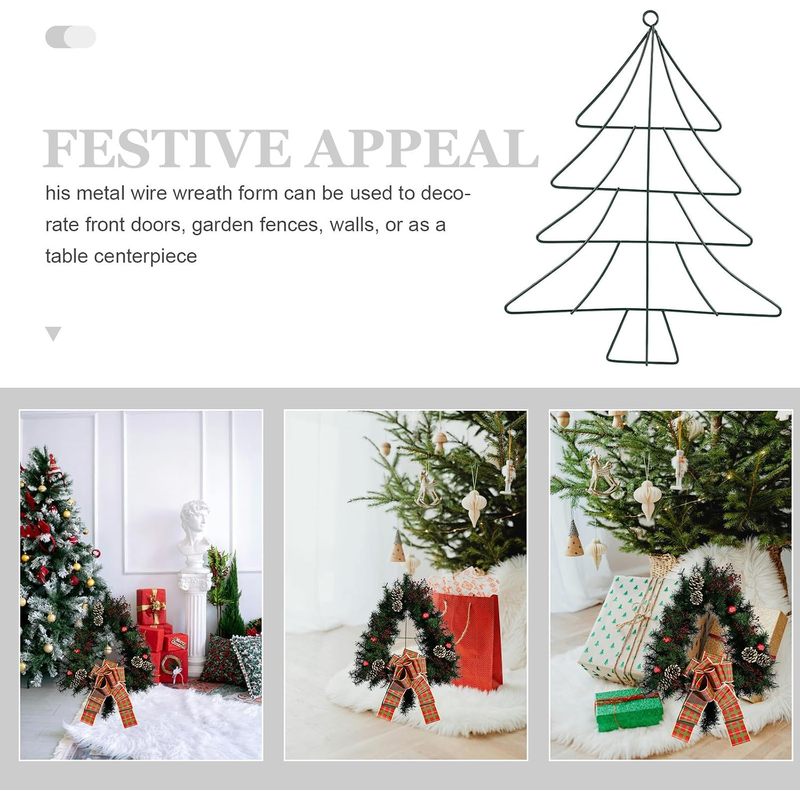 クリスマスツリー型の金属製リースフレーム、ワイヤー製リース台 - Wreath Form Wire のレビューと価格